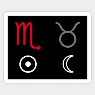 Scorpio Sun Taurus Moon Zodiac Sign Sticker